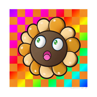 Murakami.Flower #8276 Diagonal striped rainbow 16×16, 2024-Takashi Murakami-Pinto Gallery