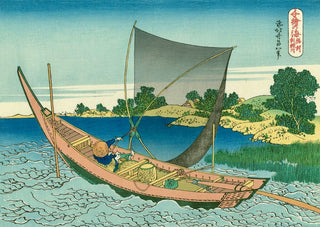 Net Fishing on the Tone River, After 1832-Katsushika Hokusai-Pinto Gallery