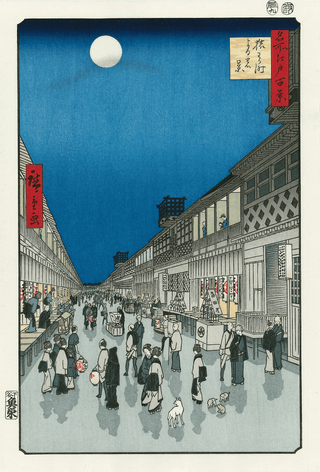 Night at Saruwakacho, After 1856-Utagawa Hiroshige (Andō Hiroshige)-Pinto Gallery