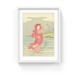 Parody of Bodhidharma (Daruma) Crossing the River on a Reed, After 1765-Suzuki Harunobu-Pinto Gallery