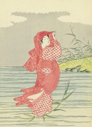 Parody of Bodhidharma (Daruma) Crossing the River on a Reed, After 1765-Suzuki Harunobu-Pinto Gallery