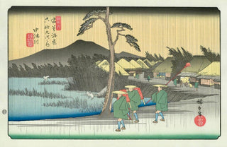Rain at Nakatsu River, After 1837-Utagawa Hiroshige (Andō Hiroshige)-Pinto Gallery