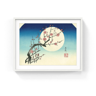 Red Plum Blossoms in the Full Moon, After 1845-Utagawa Hiroshige (Andō Hiroshige)-Pinto Gallery