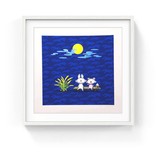 Snow, Moon, and Flower: Kaikai and Kiki Viewing the Moon, 2022-Takashi Murakami-Pinto Gallery