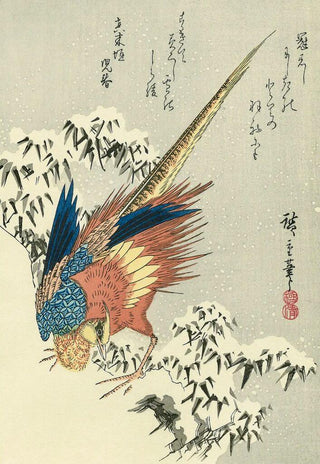 Snow-covered Bamboo and Pheasant, After 1830-Utagawa Hiroshige (Andō Hiroshige)-Pinto Gallery