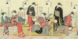 Summer Evening Cooling by the Kamo River at Shijo, After 1782-Torii Kiyonaga-Pinto Gallery