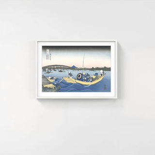 Sunset over Ryogoku Bridge, After 1830-Katsushika Hokusai-Pinto Gallery