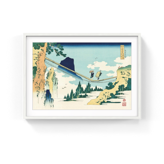 Suspension Bridge at the Border Hida and Echizen Province, After 1833-Katsushika Hokusai-Pinto Gallery