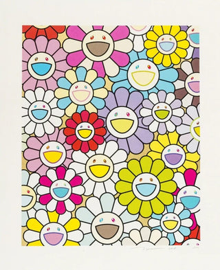 Takashi Murakami - A Little Flower Painting: Yellow, White, and Purple Flowers, 2018 - Pinto Gallery