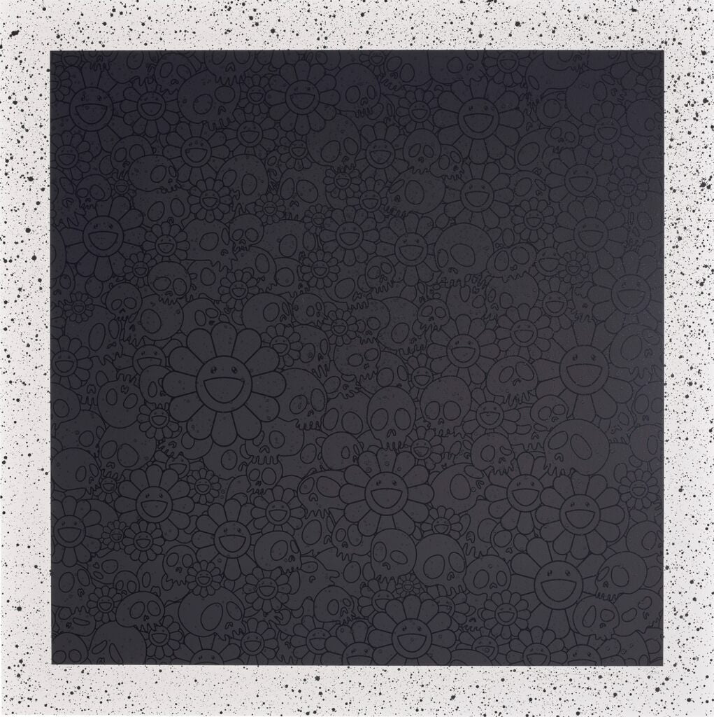 Takashi Murakami - Black Flowers & Skulls Square (TM/KK For BLM), 2020 - Pinto Gallery