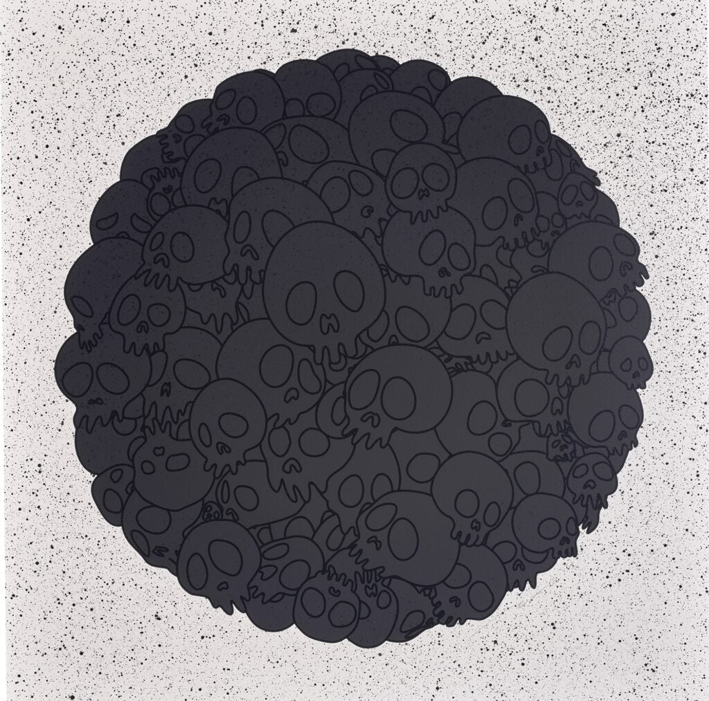 Takashi Murakami - Black Skulls Round (TM/KK For BLM), 2020 - Pinto Gallery