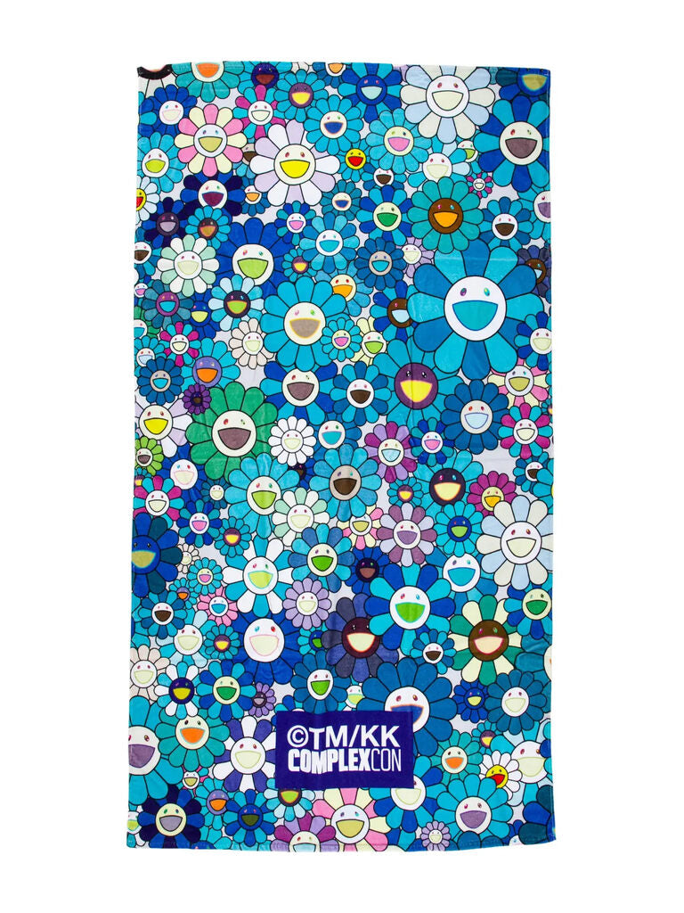 Takashi Murakami - Blue Flowers Beach Towel, 2017 - Pinto Gallery