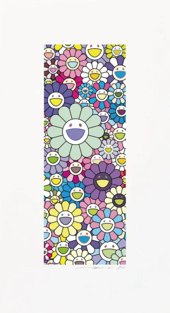 Takashi Murakami - Flower Tanzaku: Enjoying the Cool in Summer on a Riverside Platform, 2025 - Pinto Gallery