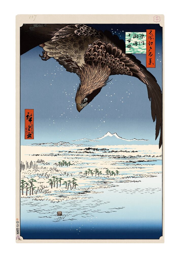 Takashi Murakami - Hiroshige’s 100 Famous Views of Edo: Japonisme Reconsidered—Fukagawa Susaki and Jūmantsubo, 2025 - Pinto Gallery