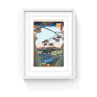 Takashi Murakami - Hiroshige’s 100 Famous Views of Edo: Japonisme Reconsidered—Maple Trees at Mama, Tekona Shrine and Linked Bridge, 2025 - Pinto Gallery