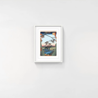 Takashi Murakami - Hiroshige’s 100 Famous Views of Edo: Japonisme Reconsidered—Maple Trees at Mama, Tekona Shrine and Linked Bridge, 2025 - Pinto Gallery