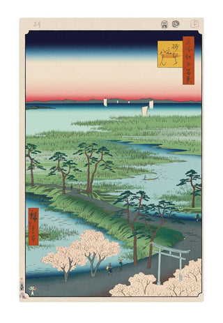 Takashi Murakami - Hiroshige’s 100 Famous Views of Edo: Japonisme Reconsidered—Moto-Hachiman Shrine, Sunamura, 2025 - Pinto Gallery