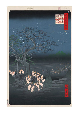 Takashi Murakami - Hiroshige’s 100 Famous Views of Edo: Japonisme Reconsidered—New Year’s Eve,Foxfires at the Changing Tree, Ōji, 2025 - Pinto Gallery