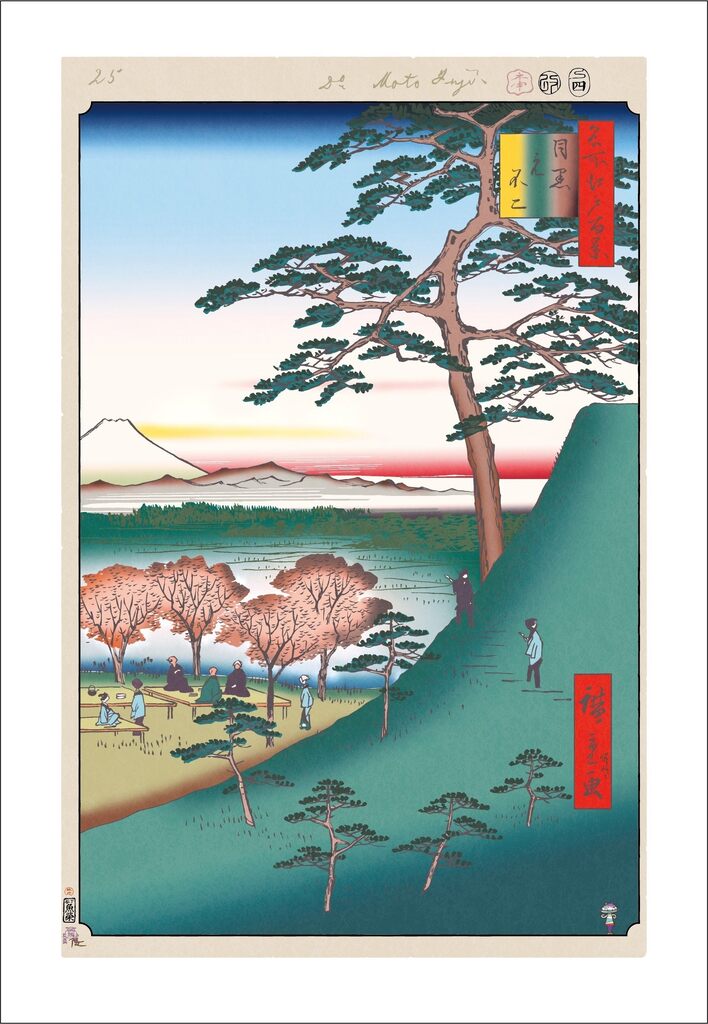 Takashi Murakami - Hiroshige’s 100 Famous Views of Edo: Japonisme Reconsidered—Original Fuji, Meguro, 2025 - Pinto Gallery