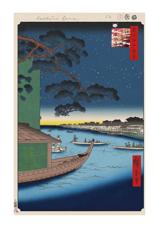 Takashi Murakami - Hiroshige’s 100 Famous Views of Edo: Japonisme Reconsidered—Pine of Success and Oumayagashi, Asakusa River, 2025 - Pinto Gallery