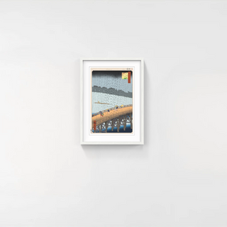 Takashi Murakami - Hiroshige’s 100 Famous Views of Edo: Japonisme Reconsidered—Sudden Shower over Shin-Ōhashi Bridge and Atake (Large), 2025 - Pinto Gallery