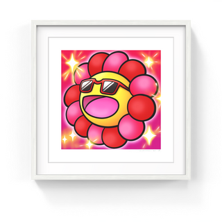 Takashi Murakami - Murakami.Flower #8905 Sunglasses with red edges, 2024 - Pinto Gallery