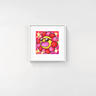 Takashi Murakami - Murakami.Flower #8905 Sunglasses with red edges, 2024 - Pinto Gallery