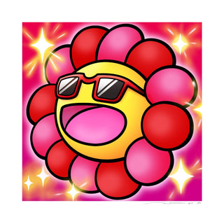 Takashi Murakami - Murakami.Flower #8905 Sunglasses with red edges, 2024 - Pinto Gallery