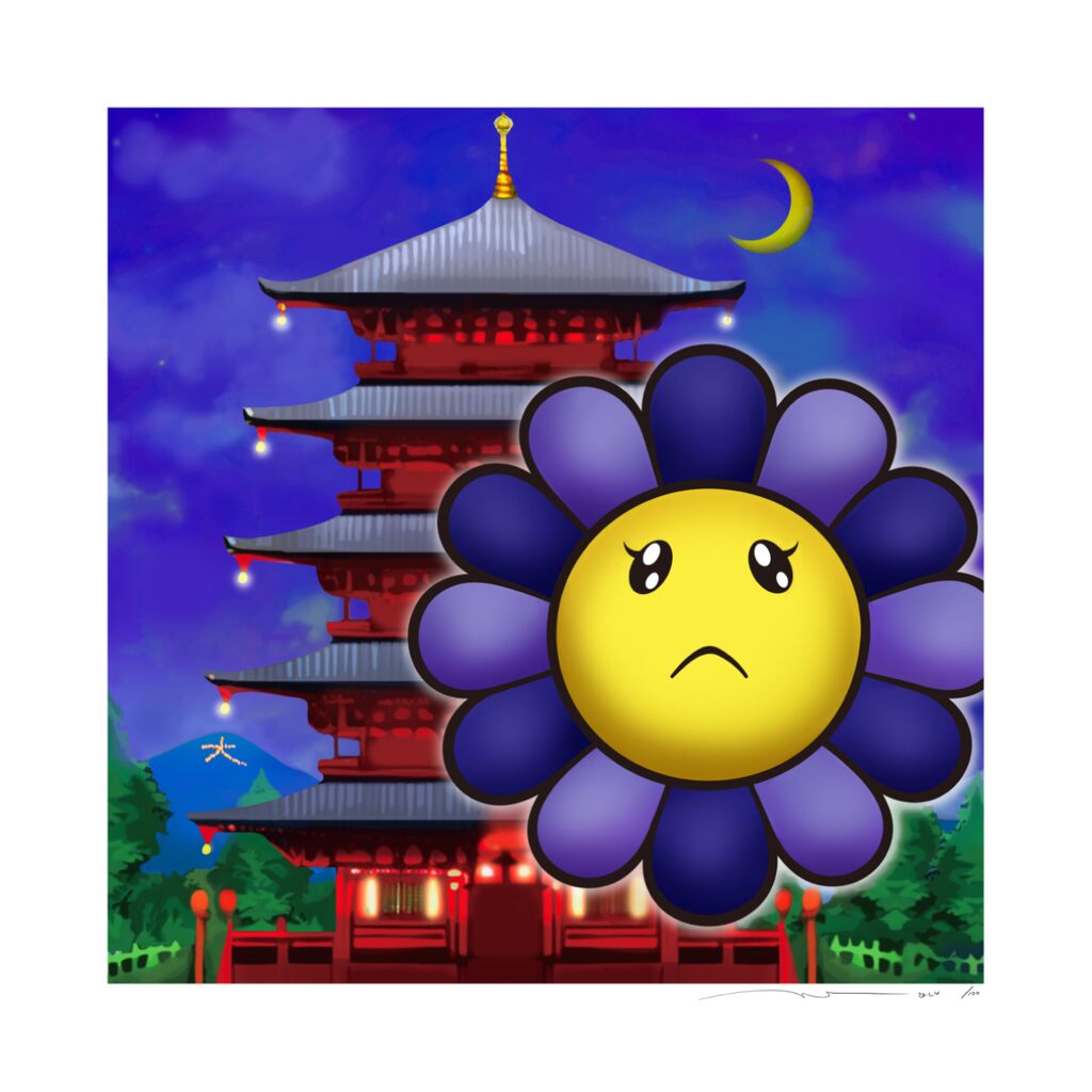 Takashi Murakami - Murakami.Flower #1390 Five-storied pagoda, 2024 - Pinto Gallery