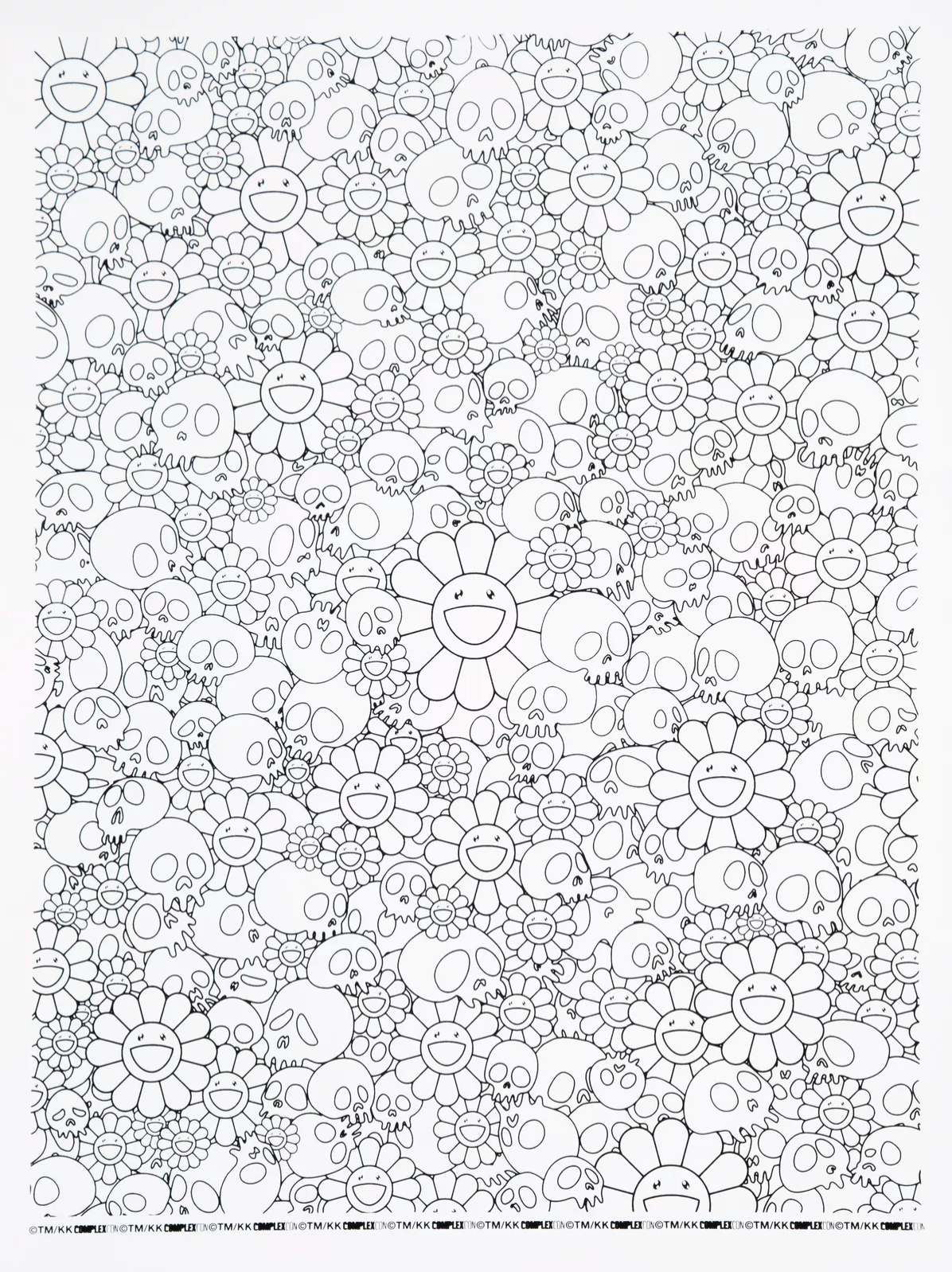 Takashi Murakami - Skulls & Flower (White), 2018 - Pinto Gallery