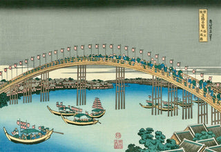 Temma Bridge in Settsu Province, After 1833-Katsushika Hokusai-Pinto Gallery
