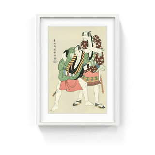 The Actors Arashi Ryuzo Ⅱ as Ukiyo Matabei, the Servant of Fuwa, and Otani Hiroji Ⅲ as Tosa no Matabei, the Servant of Nagoya, After 1794-Toshusai Sharaku-Pinto Gallery