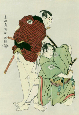 The Actors Ichikawa Omezo as Tomita Hyotaro, and Otani Oniji Ⅲ as Kawashima Jibugoro, After 1794-Toshusai Sharaku-Pinto Gallery