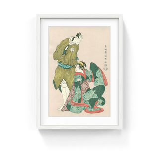 The Actors Iwai Hanshiro Ⅳ as Ohan of the Shinanoya, and Bando Hikosaburo Ⅲ as Obiya Choemon, After 1794-Toshusai Sharaku-Pinto Gallery