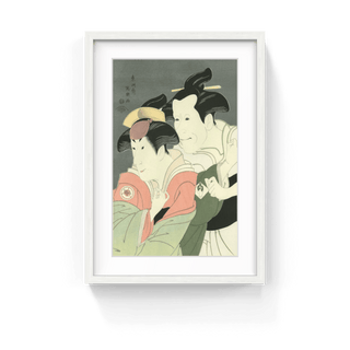 The Actors Iwai Kiyotaro as Fujinami, and Bando Zenji as Ozasa, the Wife of Washizuka Kandayu, After 1794-Toshusai Sharaku-Pinto Gallery