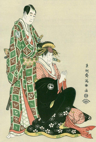 The Actors Sawamura Soujuro Ⅲ as Nagoya Sanza Motoharu, and Segawa Kikunojo Ⅲ as the Courtesan Katsuragi, After 1794-Toshusai Sharaku-Pinto Gallery