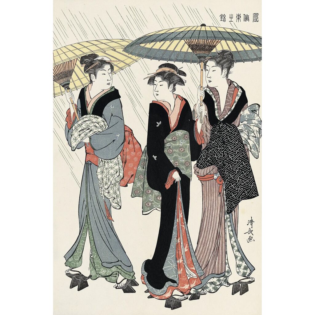Torii Kiyonaga - Beauties Returning from Bath, After 1782 - Pinto Gallery