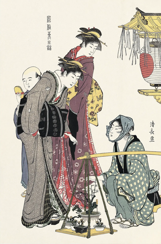 Torii Kiyonaga - Bonsai Vendor, After 1782 - Pinto Gallery