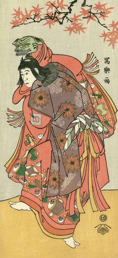 Toshusai Sharaku - The Actor Ichikawa Yaozo Ⅲ as Chujo Sanekata Kunai Suzume no Rei (A Coutesan's Attendant Kiri-Kamuro Performing as a Sparrow), After 1794 - Pinto Gallery
