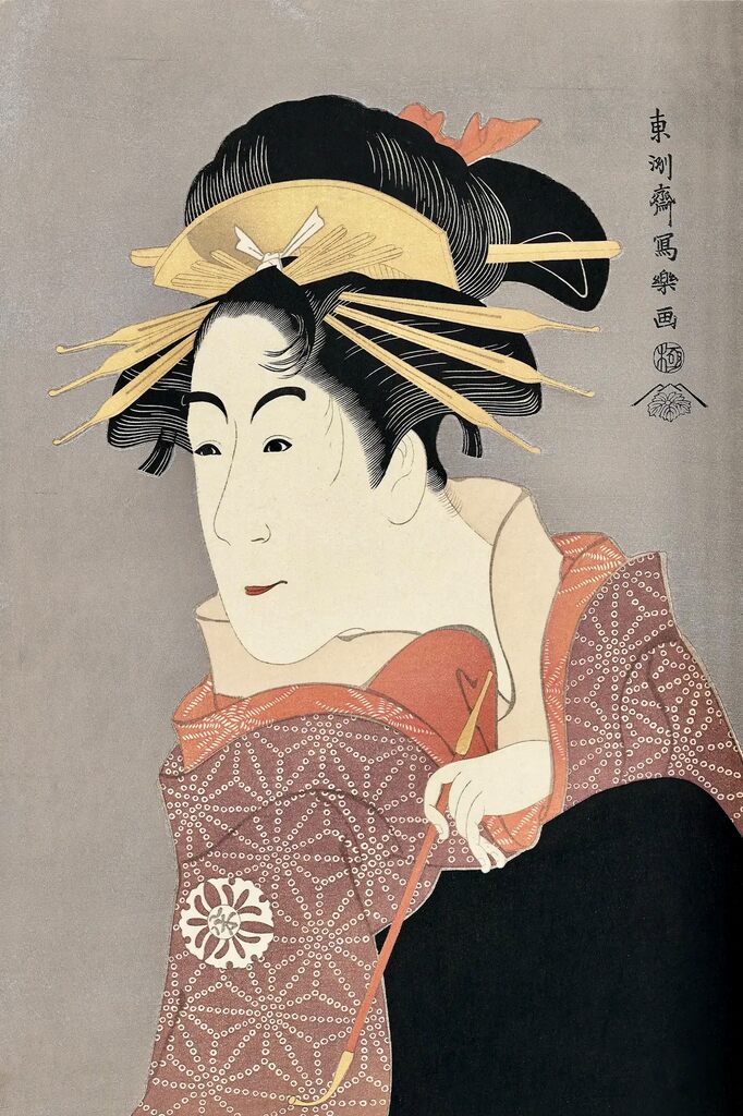 Toshusai Sharaku - The Actor Matsumoto Yonesaburo as Shinobu, After 1794 - Pinto Gallery