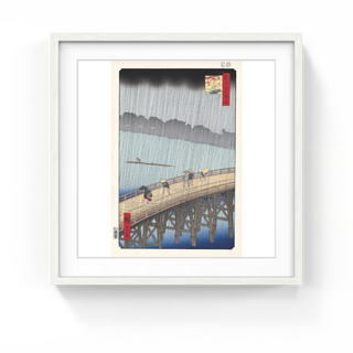Utagawa Hiroshige (Andō Hiroshige) - Bridge Ohashi and Atake in Sudden Shower, After 1856 - Pinto Gallery