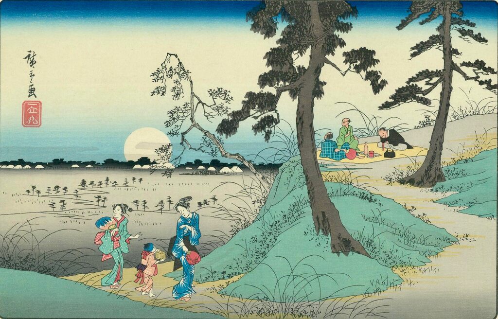 Utagawa Hiroshige (Andō Hiroshige) - Listening to Singing Insects at Dokanyama, After 1839 - Pinto Gallery