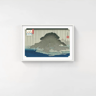 Utagawa Hiroshige (Andō Hiroshige) - Night rain at Karasaki, After 1834 - Pinto Gallery