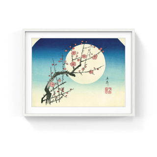 Utagawa Hiroshige (Andō Hiroshige) - Red Plum Blossoms in the Full Moon, After 1845 - Pinto Gallery
