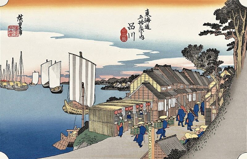 Utagawa Hiroshige (Andō Hiroshige) - Shinagawa -Daybreak, After 1833 - Pinto Gallery