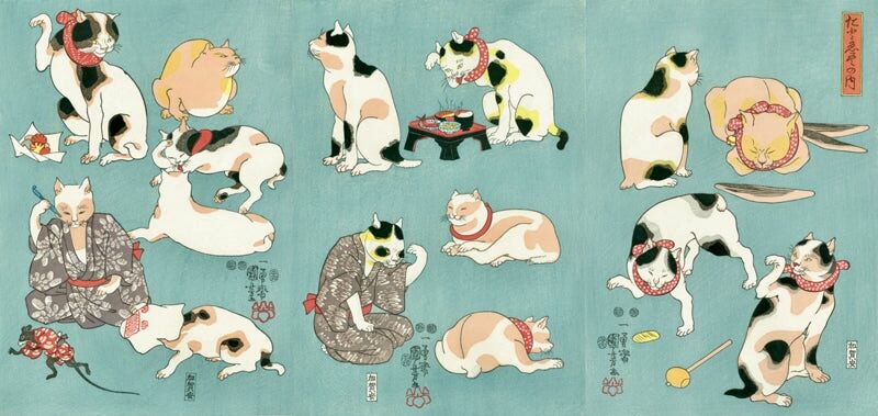 Utagawa Kuniyoshi - Proverbs Illustrated by Cats, After 1842 - Pinto Gallery