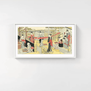 Washday (in vertical oban triptych), After 1782-Torii Kiyonaga-Pinto Gallery
