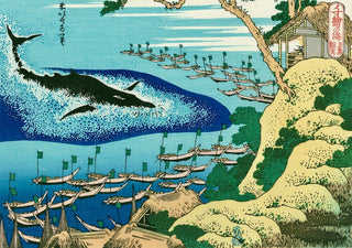 Whaling off the Coast of the Goto Islands, After 1832-Katsushika Hokusai-Pinto Gallery