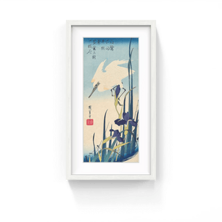 White Heron and Blossoming Irises, After 1834-Utagawa Hiroshige (Andō Hiroshige)-Pinto Gallery