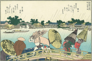 White Rain at Shin Yanagibashi, After 1806-Katsushika Hokusai-Pinto Gallery